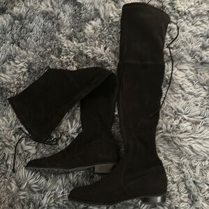 Stuart Weitzman Lowland black suede size 7.5 Classic boot overknee, brand new